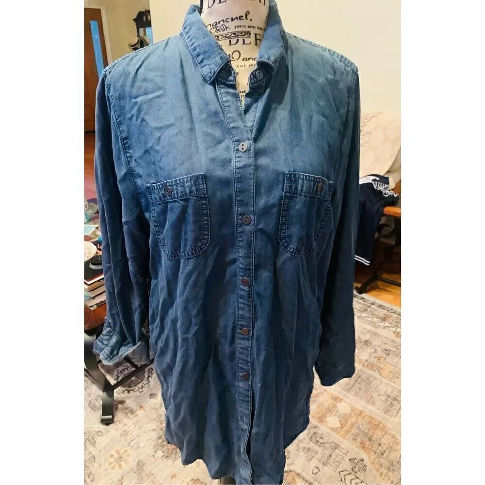 J Jill Denim Button Down Shirt - Picture 6 of 6